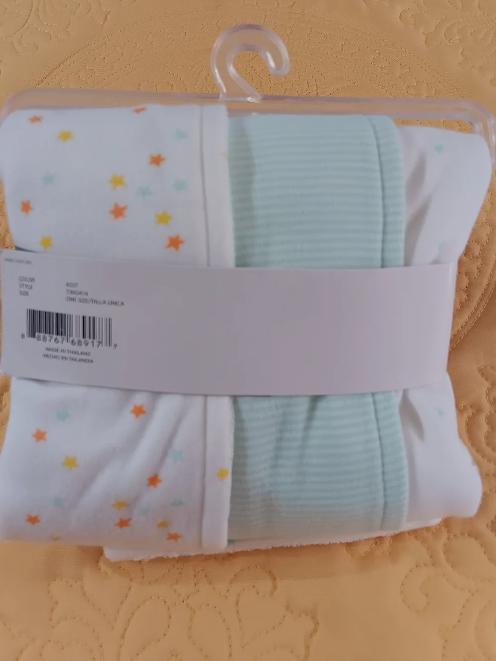 Carter's Child of Mine Mint Green Stars Lambs Burp Cloths-3 Pack New (16